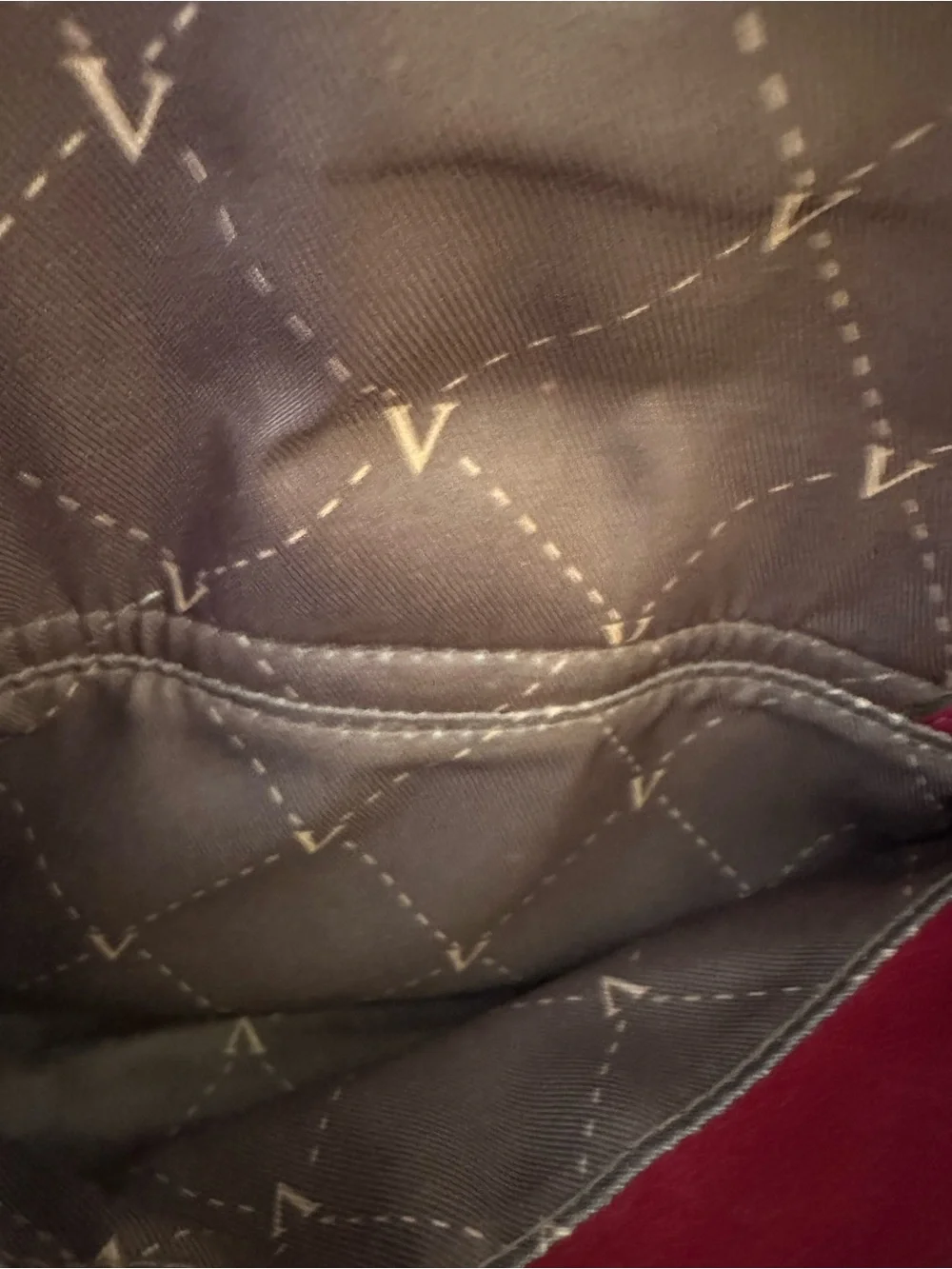 Vince Camuto Red Pebbled Leather Crossbody with Gold Hardware